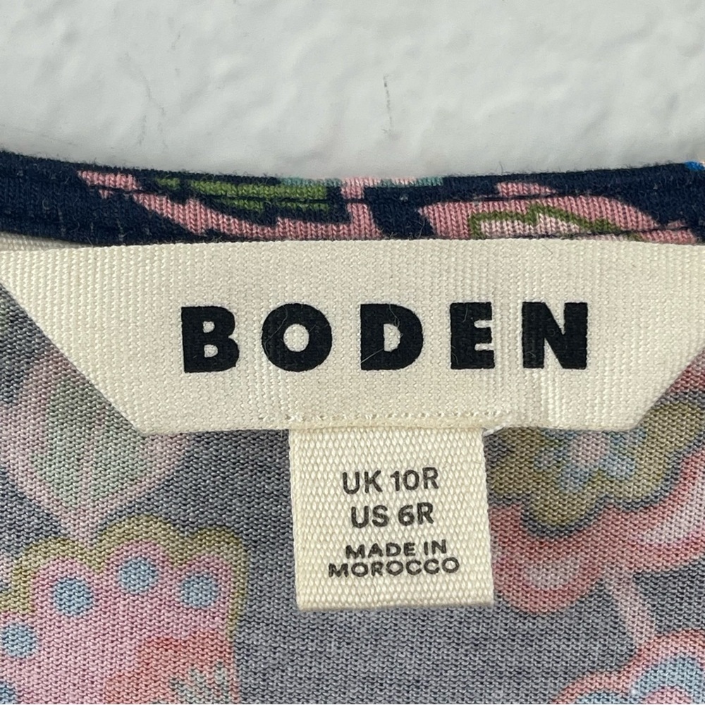Boden Evelyn Floral Jersey Midi Long Sleeve Dress Boho Whimsy Cottage Sz 6R - Picture 10 of 12